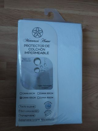 2 Protectores Colchón Impermeables Cama 135cm