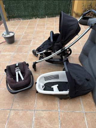 Conjunto Silla Bebé Confort + Capazo + Maxicosi