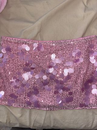 Minifalda-short fiesta lentejuelas rosa