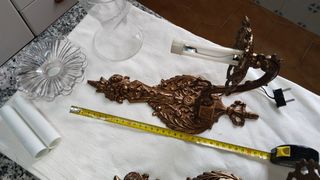2 Apliques de pared  de bronce, antiguos
