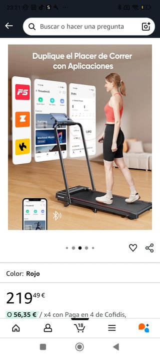 Cinta de Correr Plegable TOPUTURE 4 en 1 inclinaci