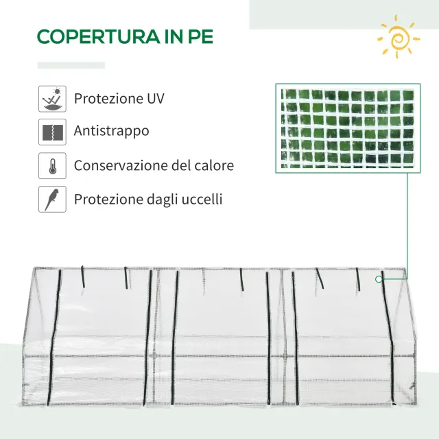 Serra da Giardino a Tunnel in PE con Bordi Allunga