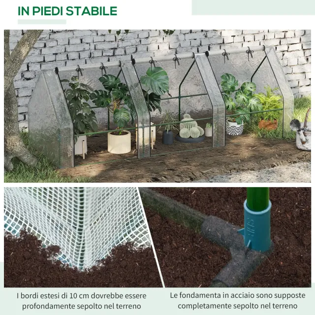 Serra da Giardino a Tunnel in PE con Bordi Allunga