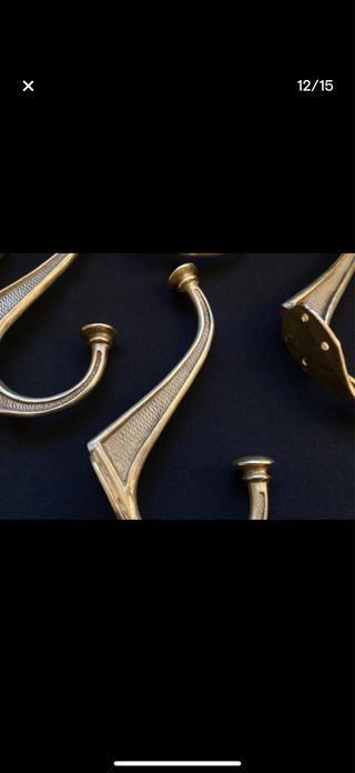 Hermosos Percheros Art Deco Latón Grabado