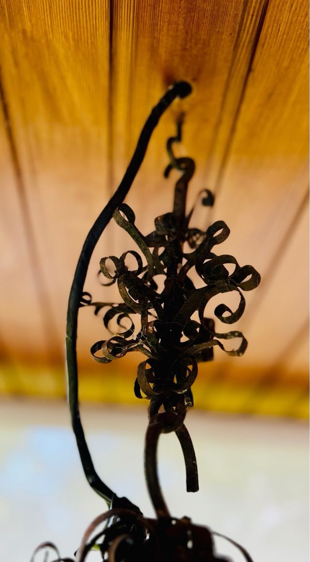 Farol artesanal forja vidrios colores