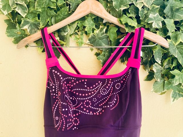 Bañador natación mujer morado y rosa