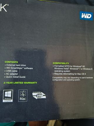 Disco Duro Externo WD My Book 2TB USB 3.0