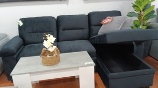 Sofá Chaise Longue Negro Cama Arcón