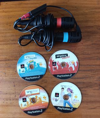 Singstar 2 Micrófonos y 4 Juegos PS2
