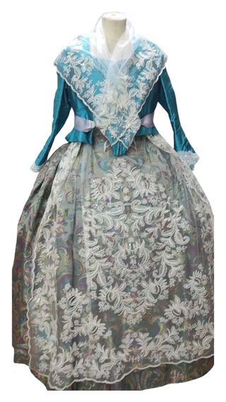 Traje de Fallera Talla 46 falda gris 