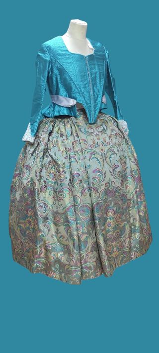 Traje de Fallera Talla 46 falda gris 