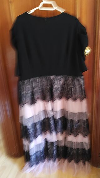 Vestido fiesta negro y rosa Shein 4XL