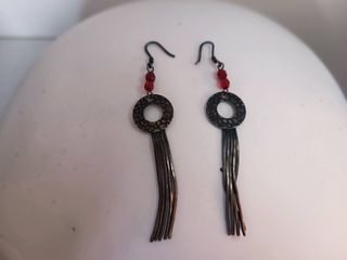 Orecchini Pendenti Bohemian Chic Rossi Argento