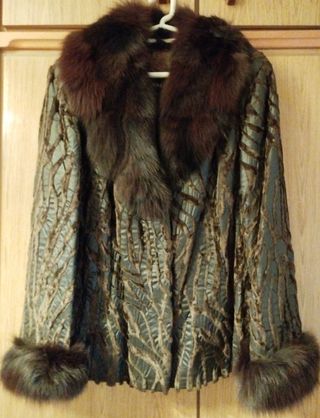 Chaquetón de piel marrón Anton&moda