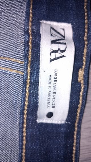 Pantalón vaquero Zara elástico azul