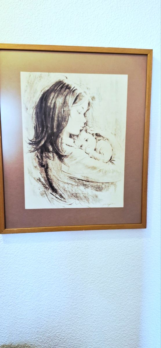 Lápis de maternidade Vintage/Moldura a Carvão