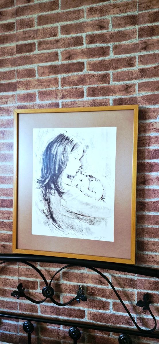 Lápis de maternidade Vintage/Moldura a Carvão