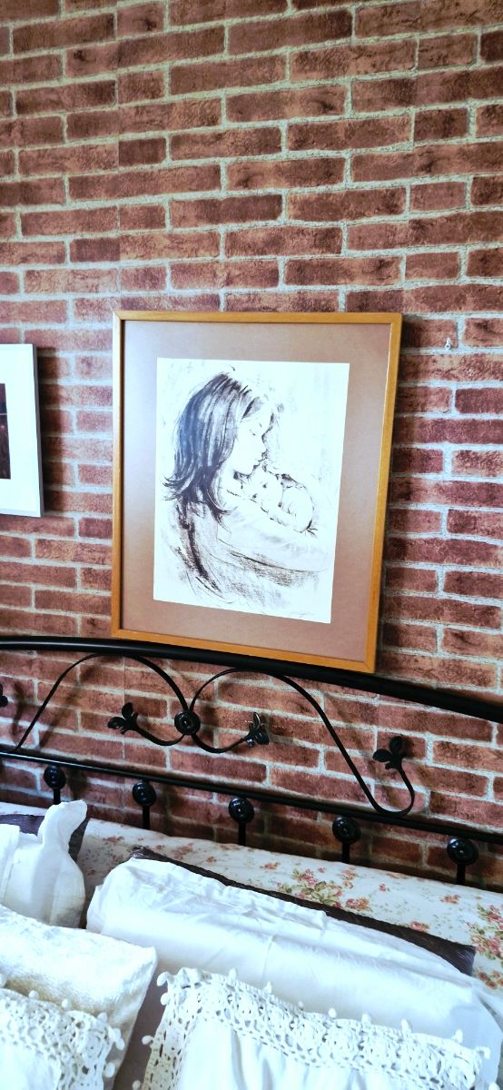 Lápis de maternidade Vintage/Moldura a Carvão