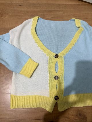 Chaqueta de punto tricolor