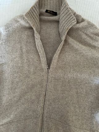 Jersey Loro Piana Beige Cremallera.