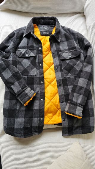 Sobrecamisa Polar Volcom Cuadros Gris/Negro
