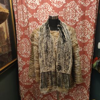 Chaqueta reversible conejo trenzado