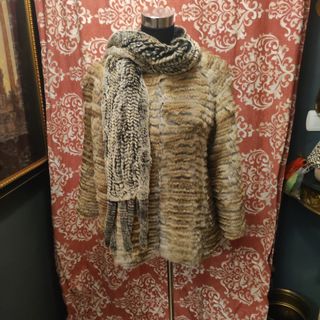 Chaqueta reversible conejo trenzado