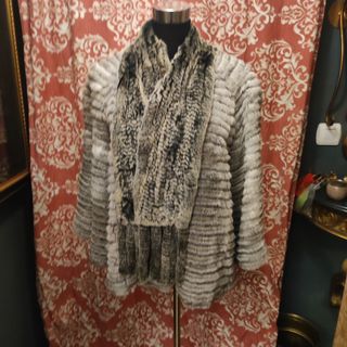 Chaqueta reversible conejo trenzado