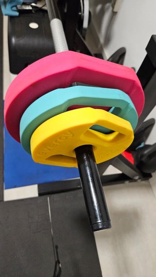 Barra con discos Everpump 30kg.