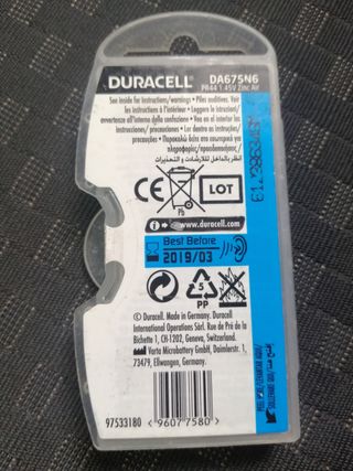 Duracell 675 Hearing Aid Batteries - 6 Pack