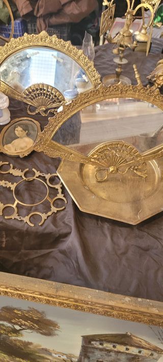 2 ventagli vintage in bronzo