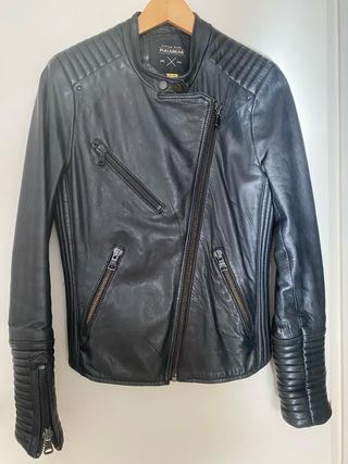 Cazadora Piel Negra Pull&Bear
