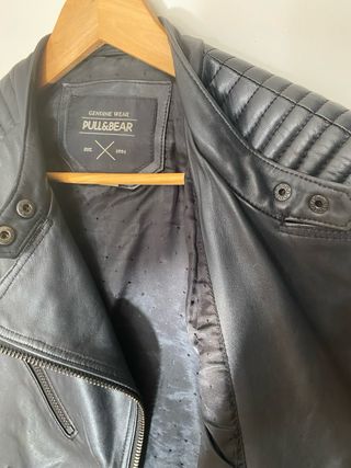 Cazadora Piel Negra Pull&Bear