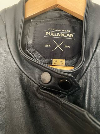 Cazadora Piel Negra Pull&Bear