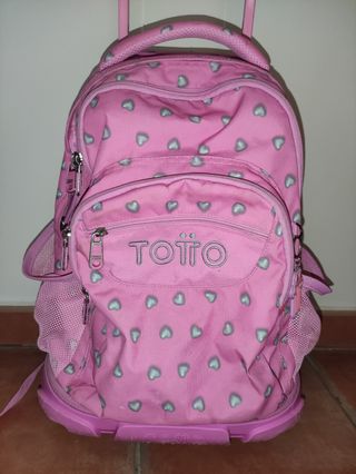 Mochila Totto con ruedas y corazones