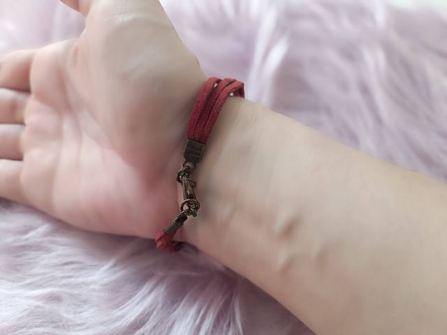 Braccialetto artigianale perle marroni e rosse