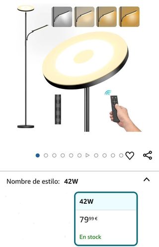 Lámpara de Pie LED Regulable de 42 W, Lampara