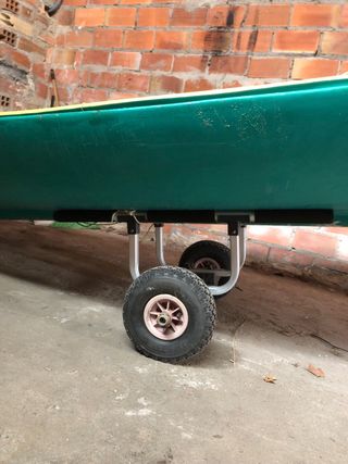 Canoa Kayak Piragua Fibra 2 Plazas con carrito 