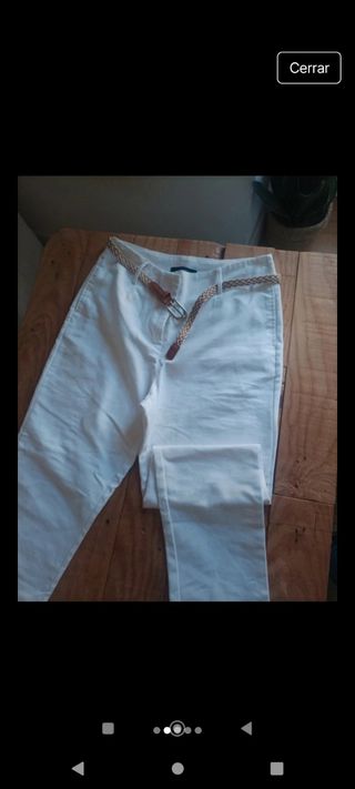 Pantalón Cortefiel Blanco Talla 38
