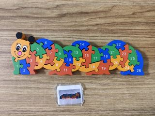 Puzzle de madera de oruga numerada