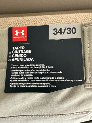 Pantalón Under Armour Beige Talla 34 Nuevo