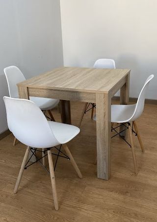 tavolo quadrato in legno + 4 sedie nordiche