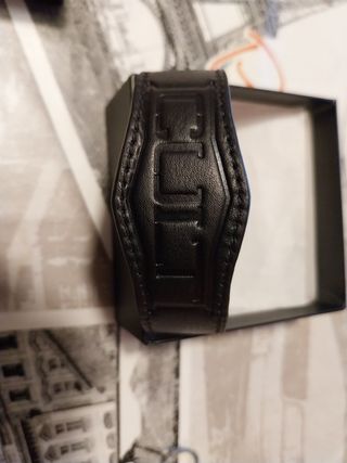 Bracciale uomo in pelle nero