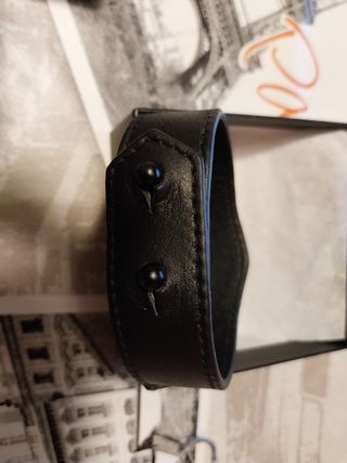 Bracciale uomo in pelle nero