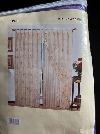 2 Tende Viola Doppio Velo Porta Balcone