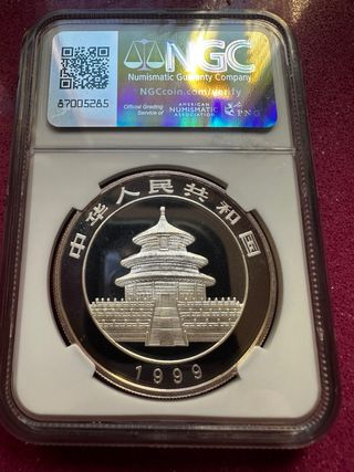 Onza Plata Panda China 1999 NGC MS69