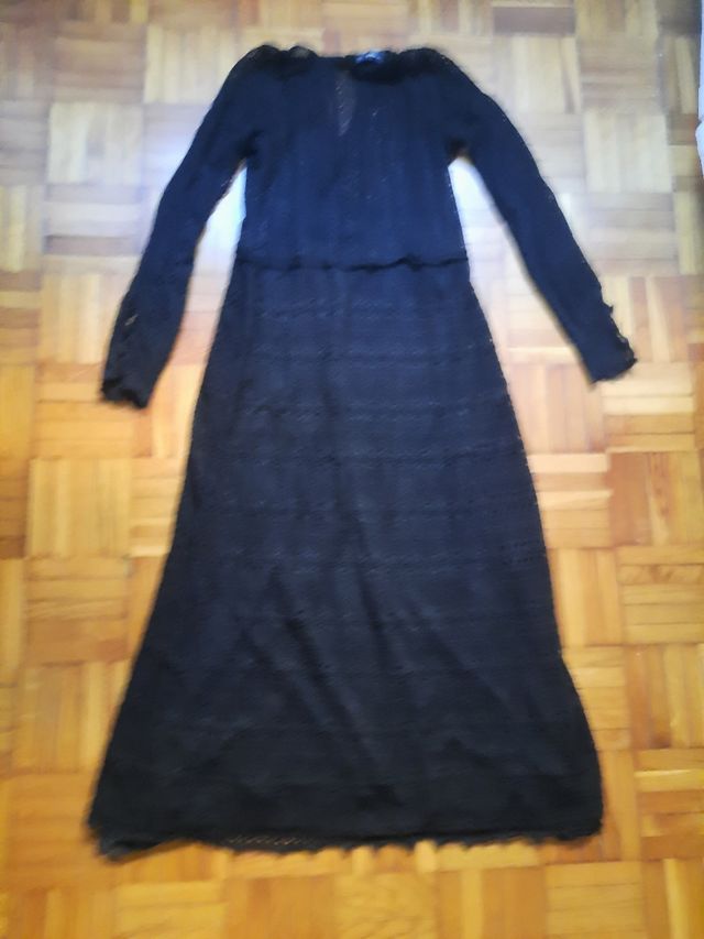 Vestido Punto Calado Zara Negro T S. Precio cerrad