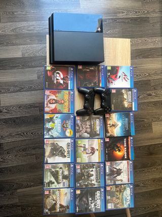 Consola PS4 (PlayStation 4) Negra + 17 Juegos