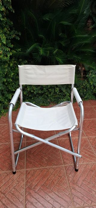 Sedie da regista in alluminio e tessuto