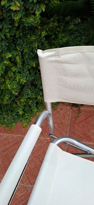 Sedie da regista in alluminio e tessuto